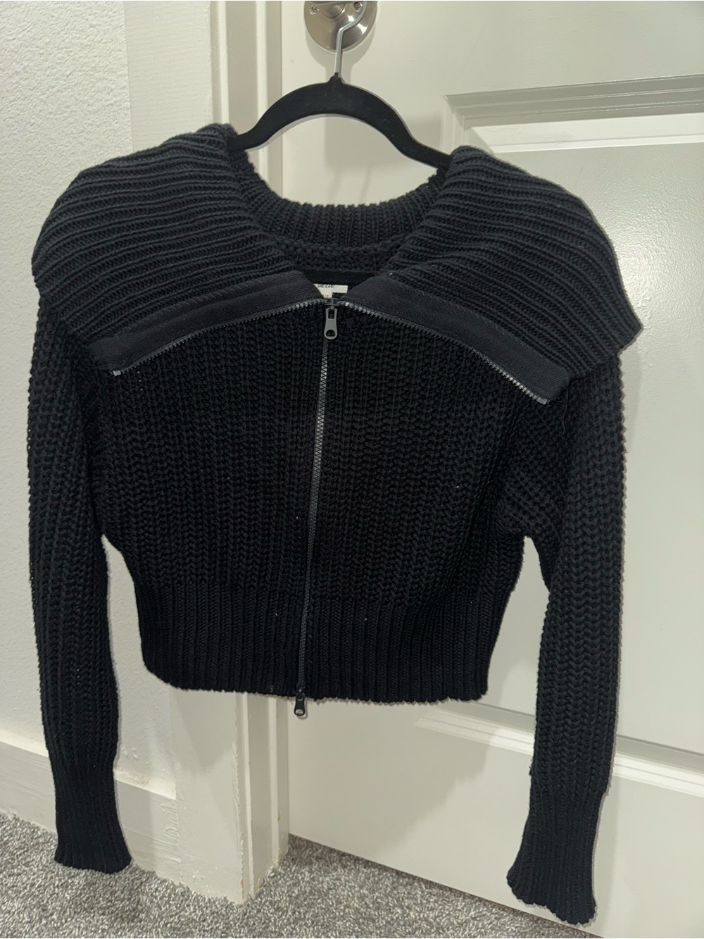 Aerie Black Zip-Front Women's Sweater